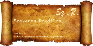 Szekeres Roxána névjegykártya